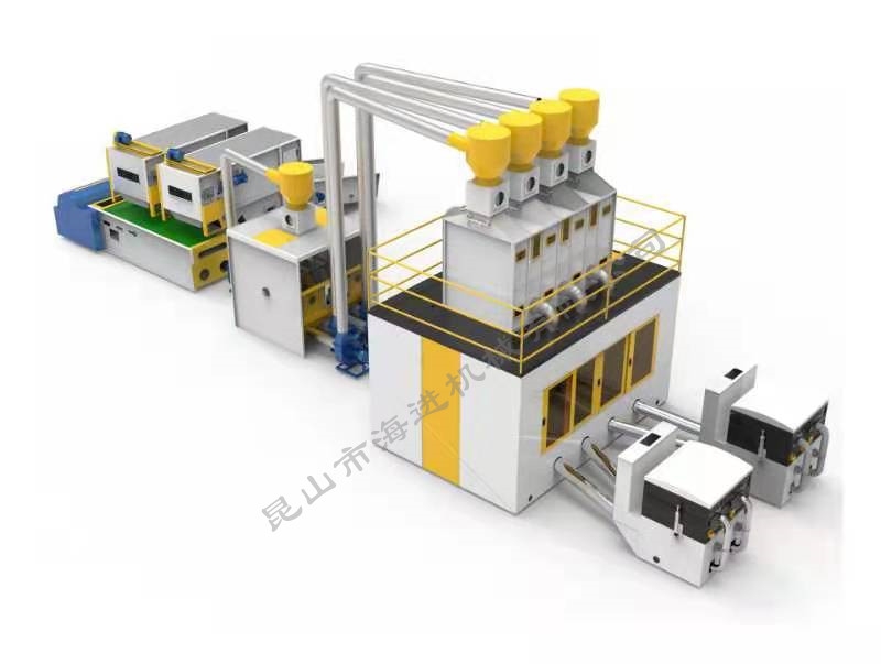 定量枕芯充棉機流水線